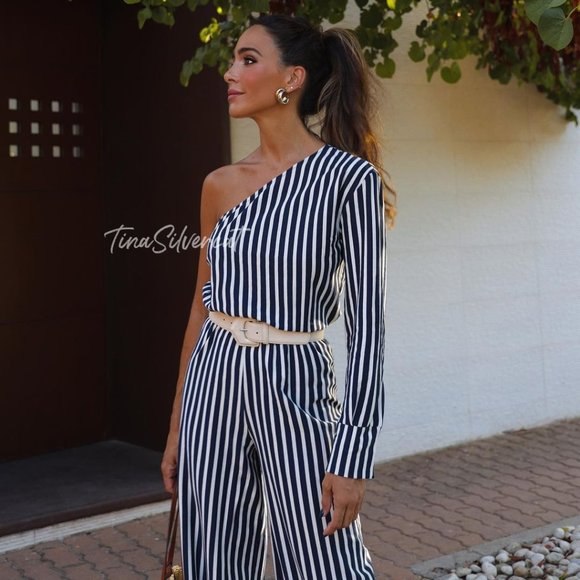 BLOGGER'S FAVE! Zara 2 Piece Striped Pants And Shirt Set NWT - Picture 7 of 16